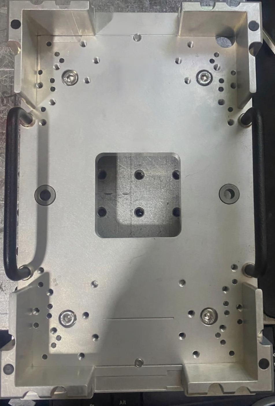 Aluminum structure machined on a CNC center